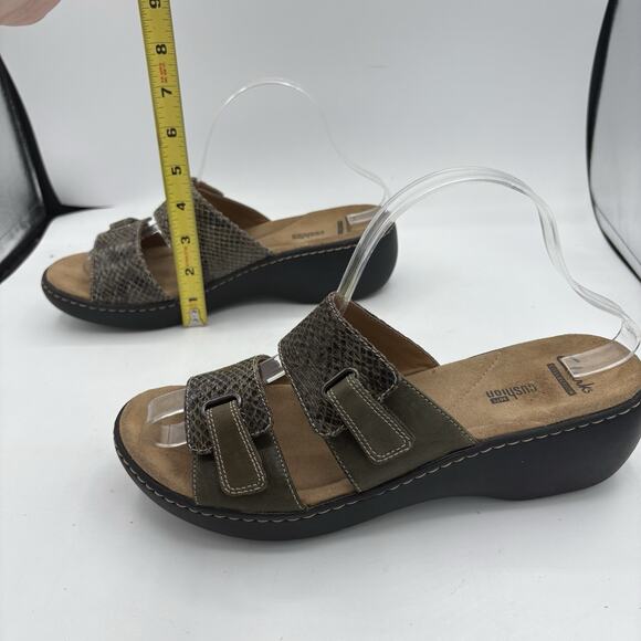 Clarks Sandals‎ Womens Size 10 Delana Fenela Wedge Heel Sandal Snake Print - Picture 6 of 10